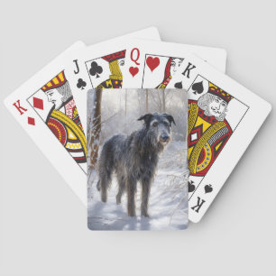Scottish Deerhound Let It Snow Christmas Playing Cards