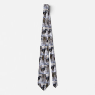 Scottish Deerhound Let It Snow Christmas Tie