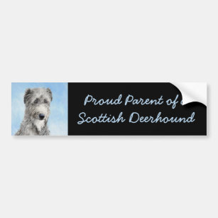 Scottish Deerhound Painting - Cute Original Dog Ar Bumper Sticker