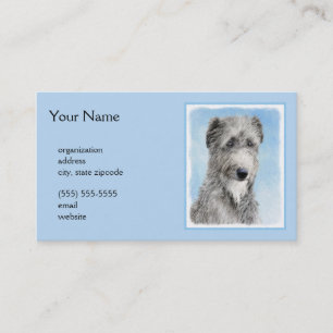 Scottish Deerhound Painting - Cute Original Dog Ar Business Card