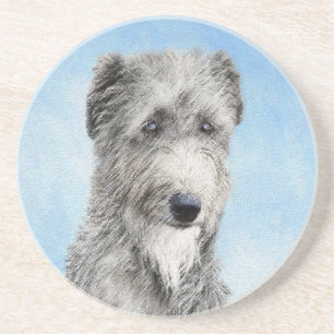 Scottish Deerhound Painting - Cute Original Dog Ar Coaster