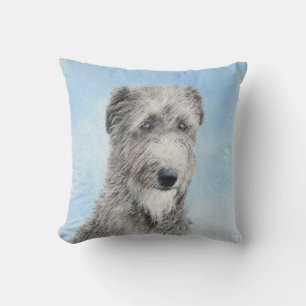 Scottish Deerhound Painting - Cute Original Dog Ar Cushion