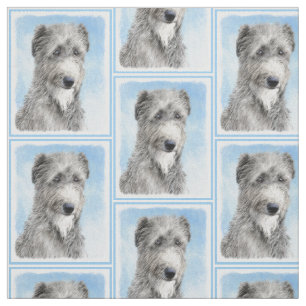 Scottish Deerhound Painting - Cute Original Dog Ar Fabric