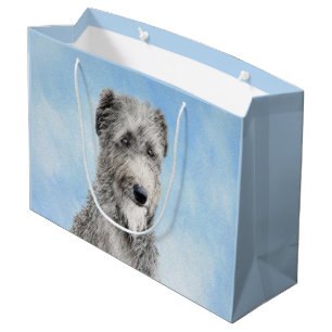 Scottish Deerhound Painting - Cute Original Dog Ar Large Gift Bag