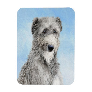 Scottish Deerhound Painting - Cute Original Dog Ar Magnet