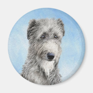 Scottish Deerhound Painting - Cute Original Dog Ar Magnet