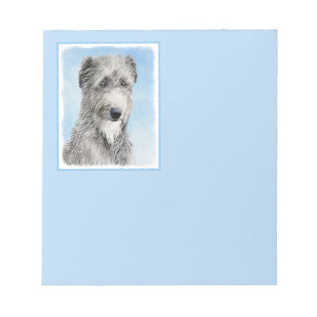 Scottish Deerhound Painting - Cute Original Dog Ar Notepad (Front)