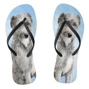 Scottish Deerhound Painting - Cute Original Dog Ar Thongs