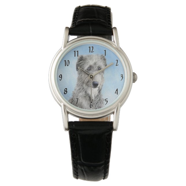 Scottish Deerhound Painting - Cute Original Dog Ar Watch (Front)