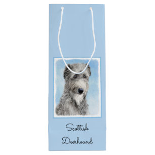 Scottish Deerhound Painting - Cute Original Dog Ar Wine Gift Bag