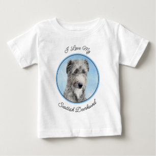 Scottish Deerhound Painting - Original Dog Art Baby T-Shirt