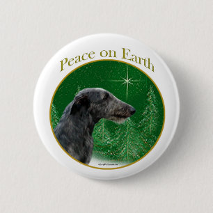 Scottish Deerhound Peace 6 Cm Round Badge