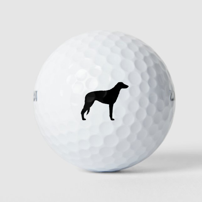 Scottish Deerhound Silhouette Golf Balls (Front)