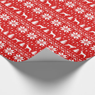 Scottish Deerhound Silhouettes Dogs Christmas Wrapping Paper