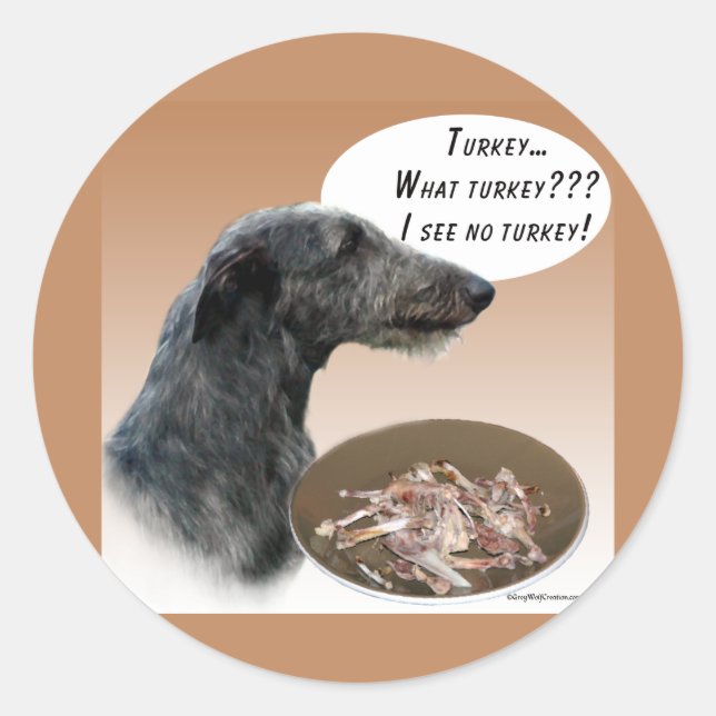 Scottish Deerhound Turkey Classic Round Sticker (Front)