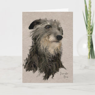 Scottish deerhound Twilight Holiday Card