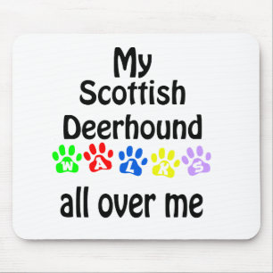 Scottish Deerhound Walks Design Mouse Pad