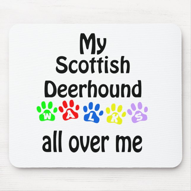 Scottish Deerhound Walks Design Mouse Pad (Front)