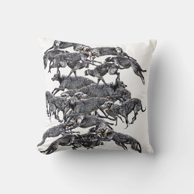 scottish deerhounds en goguette cushion (Front)