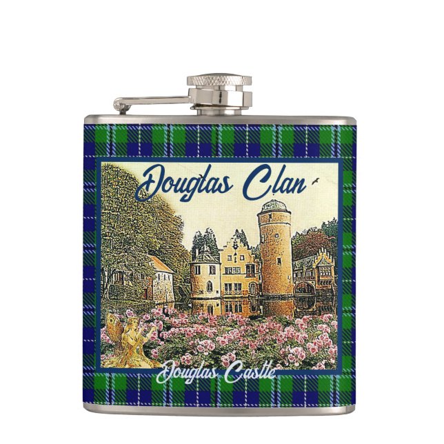 Scottish Douglas Clan's Douglas Castle Hip Flask (Front)