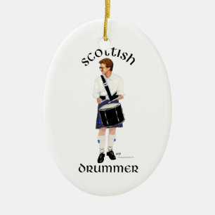 Scottish Drummer - Blue Kilt Ceramic Ornament