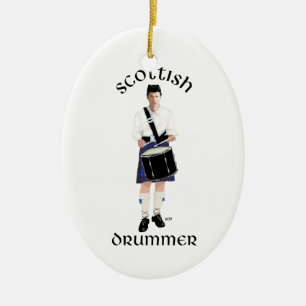 Scottish Drummer - Blue Kilt Ceramic Tree Decoration