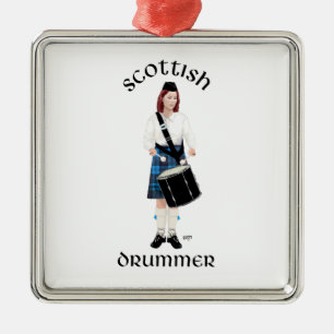 Scottish Drummer - Blue Kilt Metal Ornament