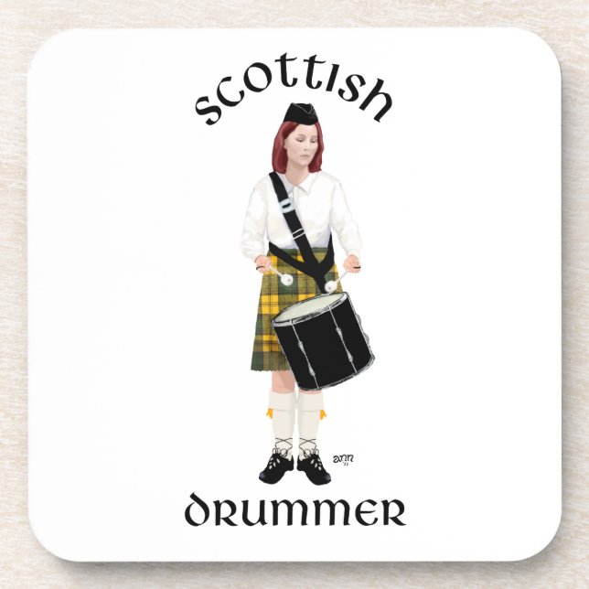 Scottish Drummer - Yellow Kilt Coaster (Front)
