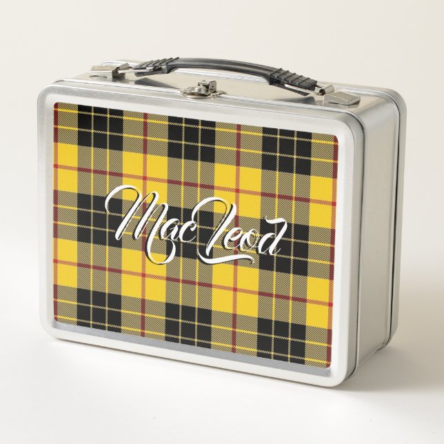 Scottish Eats! Clan MacLeod of Lewis Tartan Plaid Metal Lunch Box (Front)