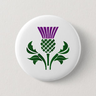 Scottish emblem thistle 6 cm round badge