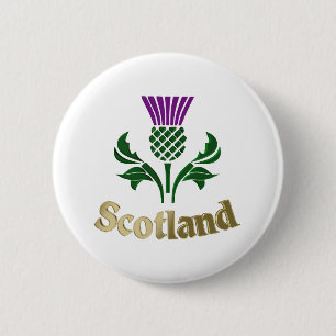 Scottish emblem thistle 6 cm round badge