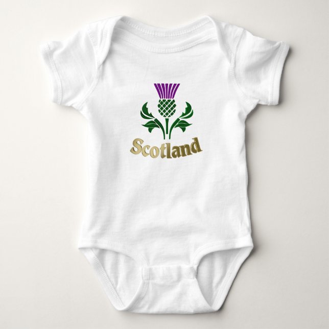 Scottish emblem thistle baby bodysuit (Front)