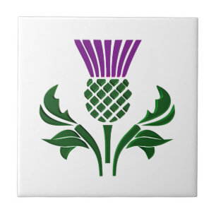 Scottish emblem thistle ceramic tile