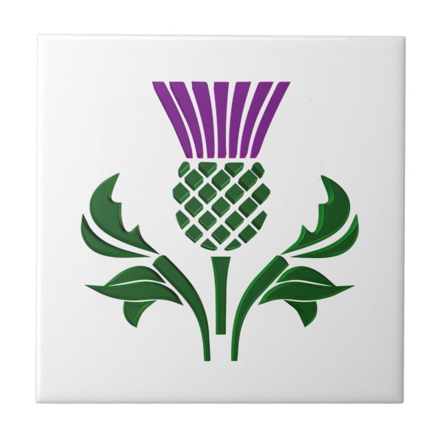 Scottish emblem thistle ceramic tile (Front)