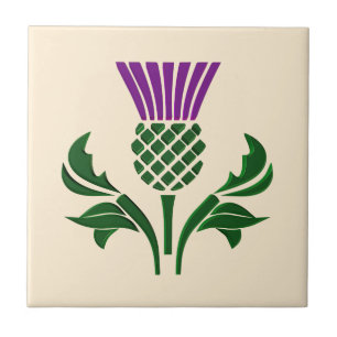 Scottish emblem thistle ceramic tile