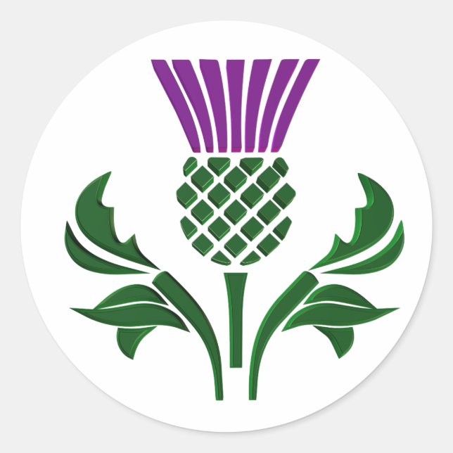 Scottish emblem thistle classic round sticker (Front)