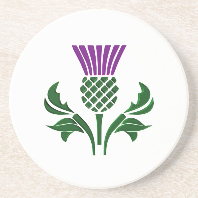 Scottish emblem thistle coaster (Front)