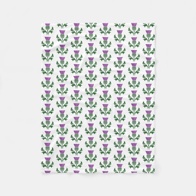 Scottish emblem thistle fleece blanket (Front)