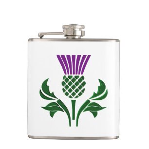 Scottish emblem thistle hip flask