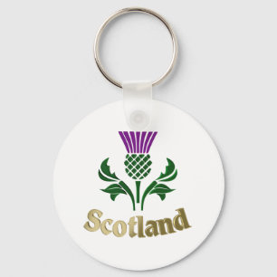 Scottish emblem thistle key ring