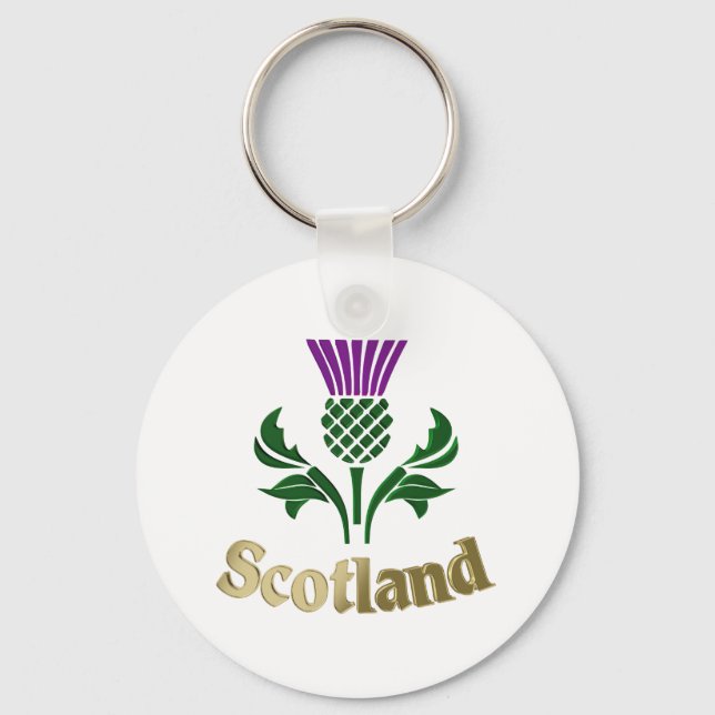 Scottish emblem thistle key ring (Front)