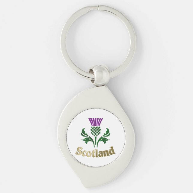 Scottish emblem thistle key ring (Front)