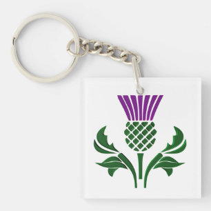 Scottish emblem thistle key ring