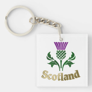 Scottish emblem thistle key ring