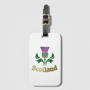 Scottish emblem thistle luggage tag