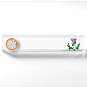 Scottish emblem thistle nameplate