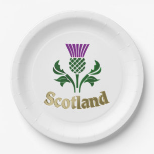 Scottish emblem thistle paper plate
