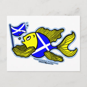 Scottish Fish with Scottish Flag Postcard