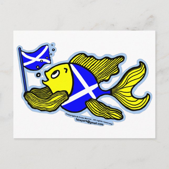 Scottish Fish with Scottish Flag Postcard (Front)