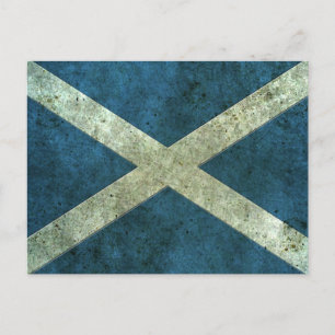 Scottish Flag Aged Steel Effect Postcard